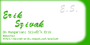 erik szivak business card